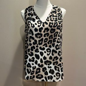Banana Republic silky cheetah leopard print blouse size XS